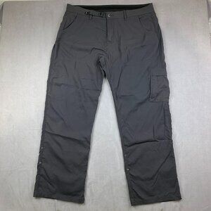 Prana Mens Pants 2XL Gray Cargo Zion Straight Belted Outdoor Hiking 32" Inseam